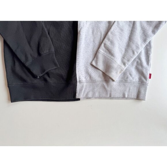 SUPREME FW18 Split Crew Black Grey Cotton Fleece Sweatshirt, Size L - Picture 6 of 16